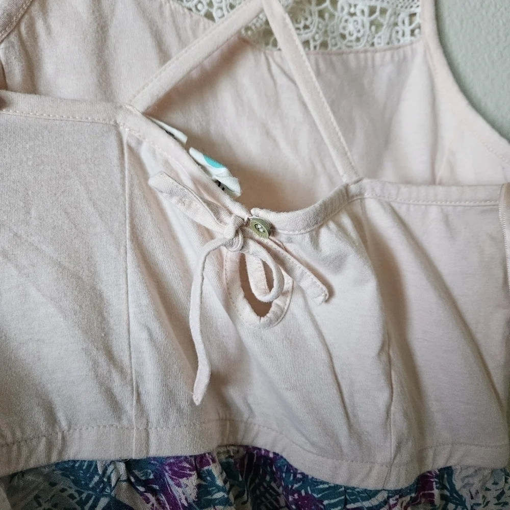 Roxy Light Pink Maxi Dress with Spaghetti Straps Big Kid Large (16)
